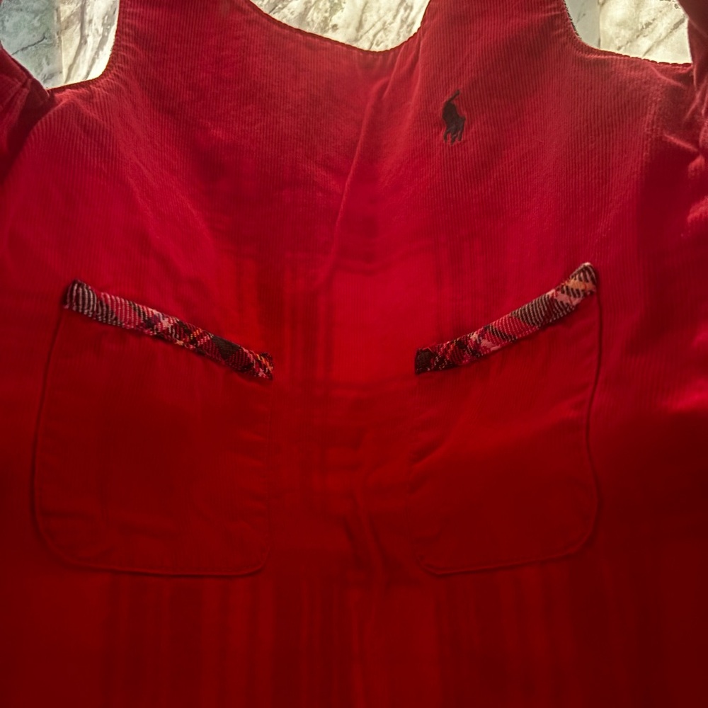 Ralph Lauren Red Corduroy/Plaid Reversible Dress
